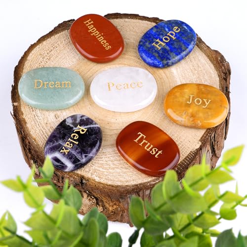 Chakra Stones Set - Reiki Healing with Engraved Words