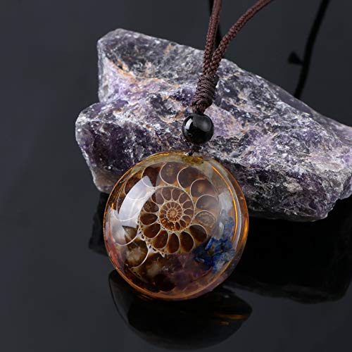 Jovivi 7 Chakra Gemstone Healing Crystal Pendant Necklace