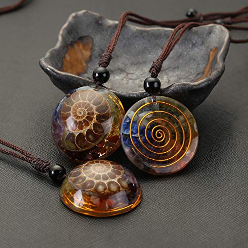 Jovivi 7 Chakra Gemstone Healing Crystal Pendant Necklace