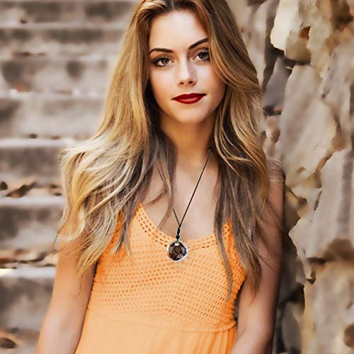 Jovivi 7 Chakra Gemstone Healing Crystal Pendant Necklace