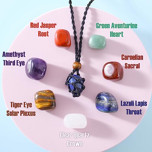 7 Chakra Crystal Necklace Set with Natural Gemstone