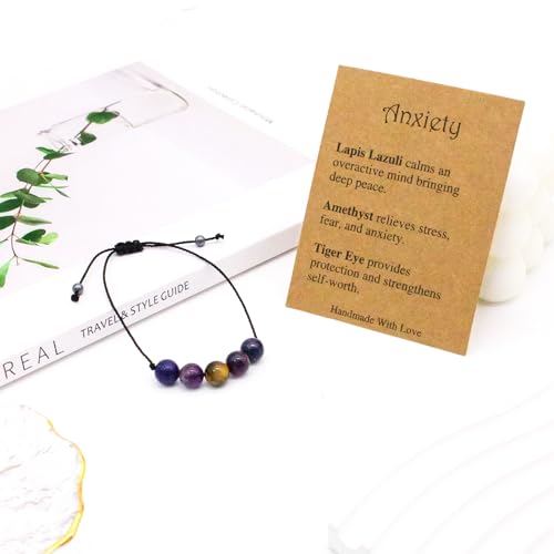 Crystal Healing Stones Bracelets for Spiritual Empaths and Anxiety