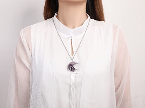 Amethyst Crescent Moon Necklace for Spiritual Women