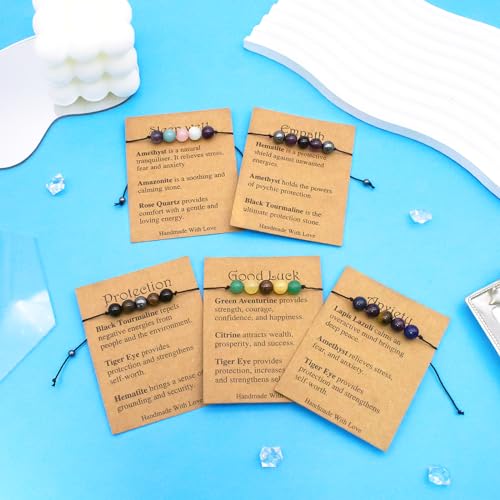 Crystal Healing Stones Bracelets for Spiritual Empaths and Anxiety