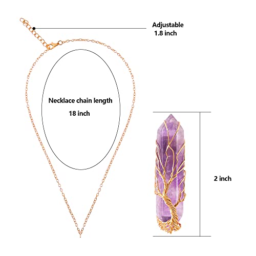 Tree of Life Amethyst Point Pendant Necklace