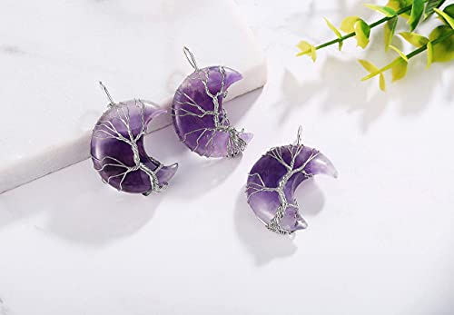 Amethyst Crescent Moon Necklace for Spiritual Women