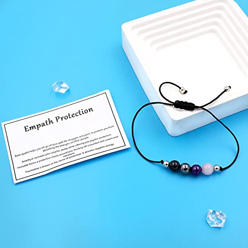 Empath Protection Chakra Bracelet Set - Amethyst Tigers Eye