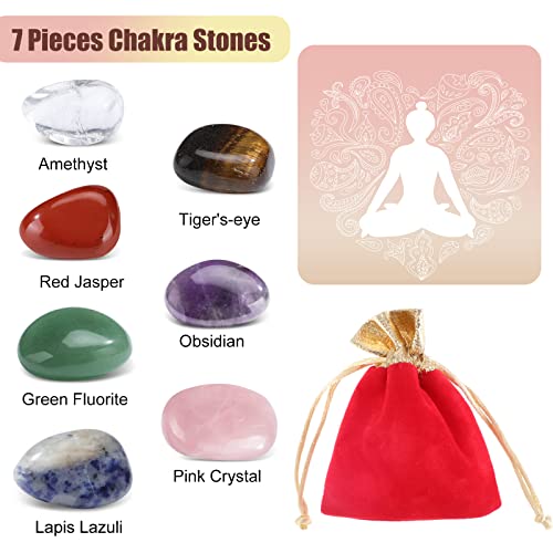 Chakra Stone Necklace Holder with Crystal Cord - 2 Pieces