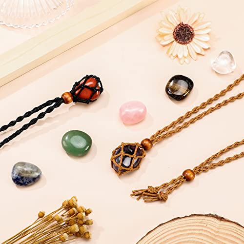 Chakra Stone Necklace Holder with Crystal Cord - 2 Pieces