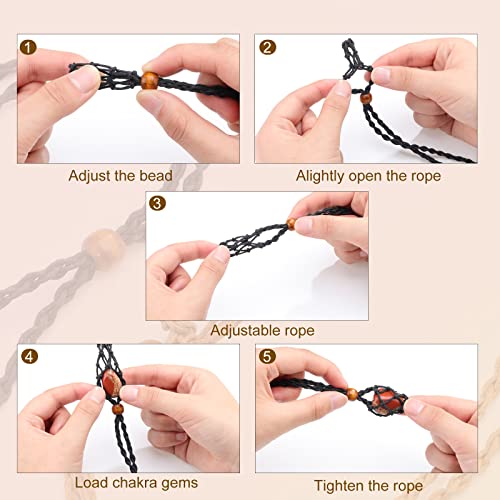 Chakra Stone Necklace Holder with Crystal Cord - 2 Pieces