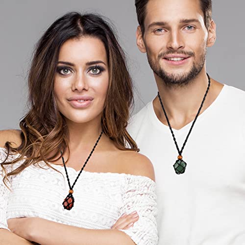 Chakra Stone Necklace Holder with Crystal Cord - 2 Pieces