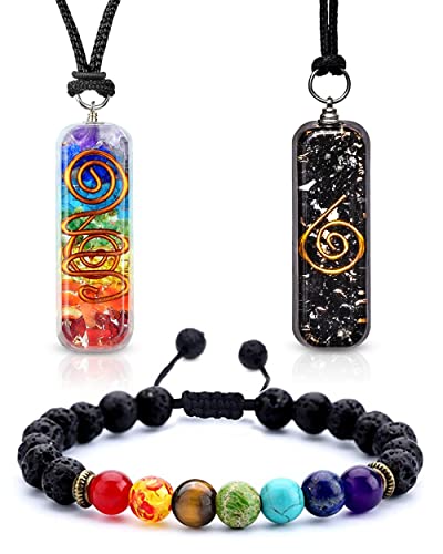 7 Chakra Orgone Pendant Necklace Set for Spiritual Energy