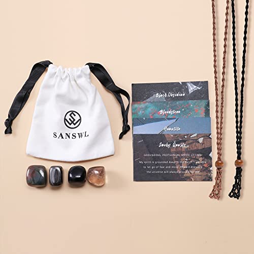 7 Chakra Natural Gemstone Necklace - Handmade Rope-Wrapped Holder