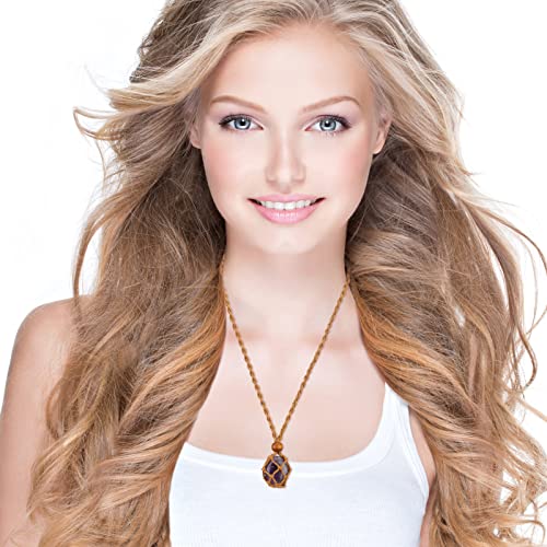 Chakra Stone Necklace Holder with Crystal Cord - 2 Pieces