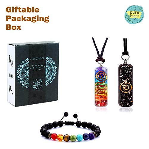 7 Chakra Orgone Pendant Necklace Set for Spiritual Energy
