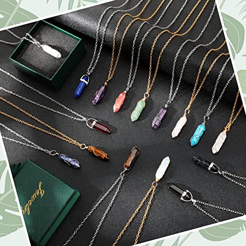 16 Piece Healing Crystal Stone Pendant Necklaces