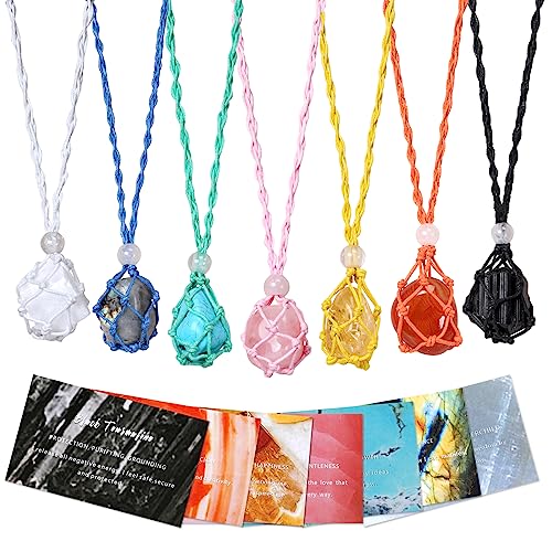 7 Chakra Healing Crystal Necklace Set - Boho Gemstones