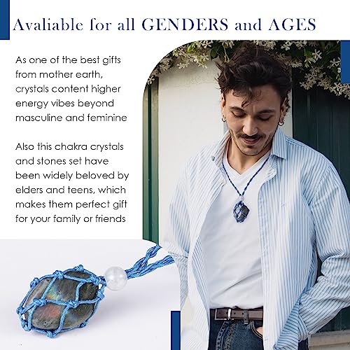 7 Chakra Healing Crystal Necklace Set - Boho Gemstones