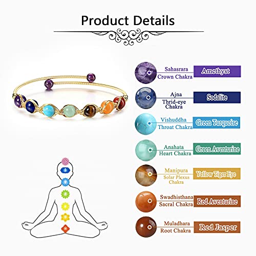Jovivi 7 Chakra Crystal Bracelet for Women