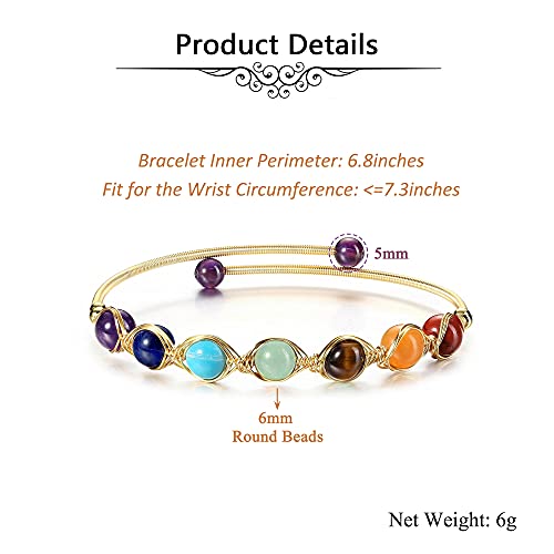 Jovivi 7 Chakra Crystal Bracelet for Women