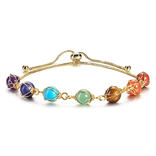 7 Chakra Healing Gemstone Bracelet for Spiritual Luck