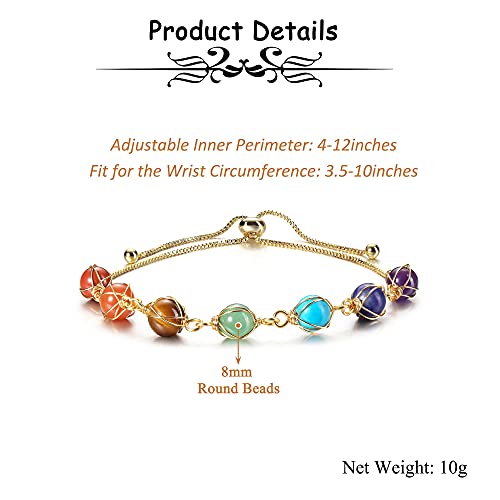 7 Chakra Healing Gemstone Bracelet for Spiritual Luck
