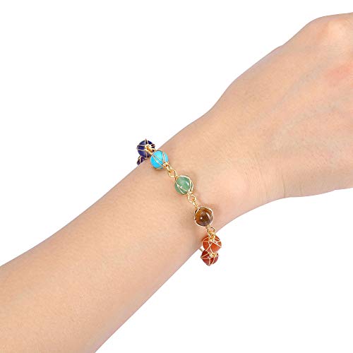 7 Chakra Healing Gemstone Bracelet for Spiritual Luck