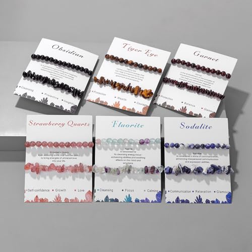 Irregular Chip Gemstone Bracelet Set for Healing Energy