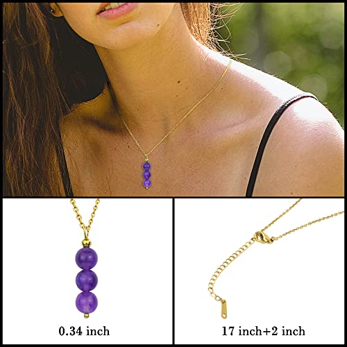 Amethyst Healing Crystal Necklace for February Birthstone Birthdays
