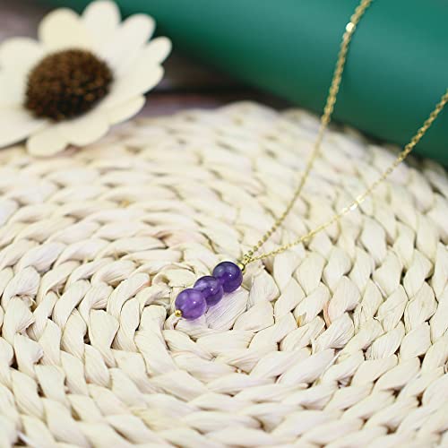 Amethyst Healing Crystal Necklace for February Birthstone Birthdays