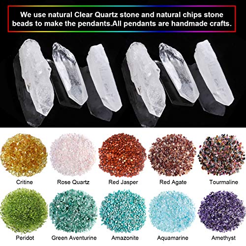 Jovivi 7 Chakra Gemstone Necklace with Quartz & Stones