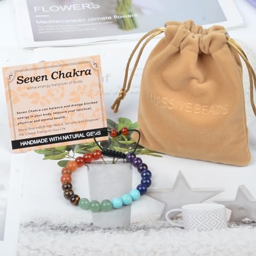 Seven Chakra Stones Macrame Bracelet - Balance Energy