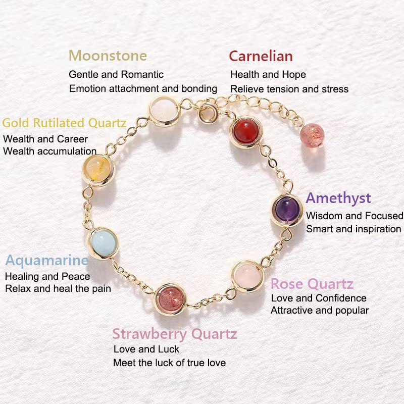 Handmade Chakra Bracelet with Healing Gemstones for Women