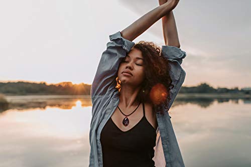 POTESSA Amethyst Crystal Choker Necklace for Chakra Healing