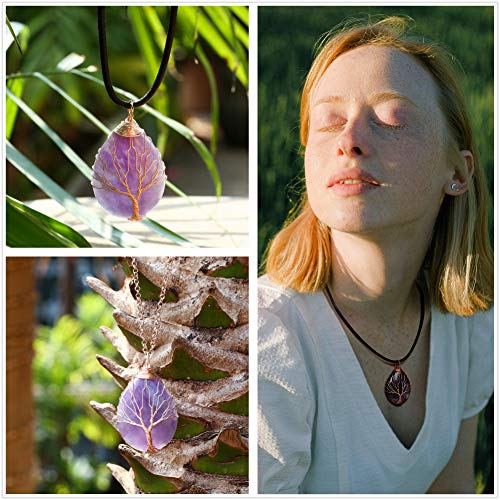 POTESSA Amethyst Crystal Choker Necklace for Chakra Healing