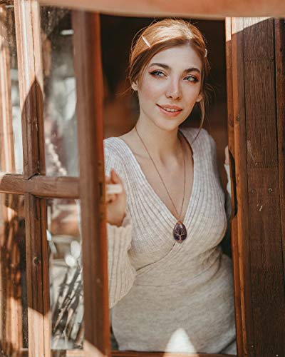 POTESSA Amethyst Crystal Choker Necklace for Chakra Healing