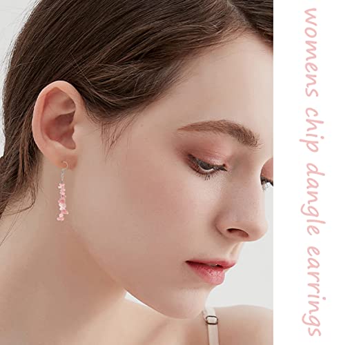 Natural Stone Beaded Dangle Earrings Set for Women