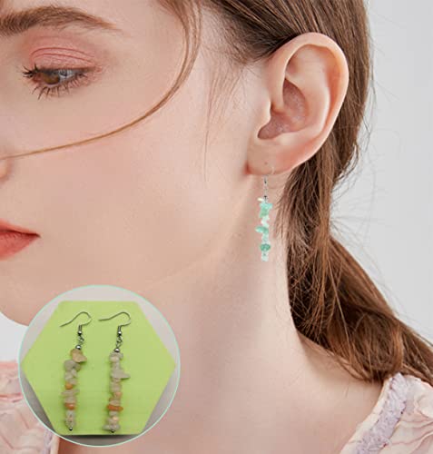 Natural Stone Beaded Dangle Earrings Set for Women