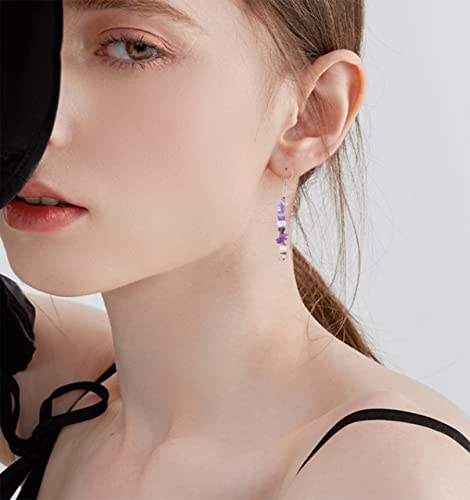 Natural Stone Beaded Dangle Earrings Set for Women