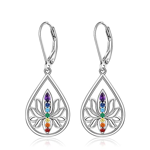7 Chakra Stud Earrings Sterling Silver Spiritual Healing