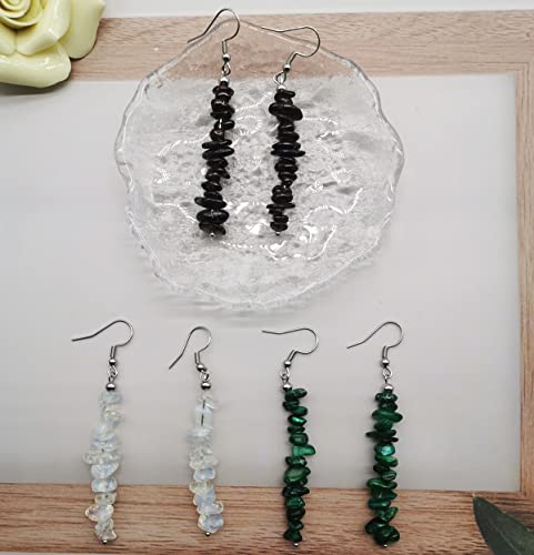 Natural Stone Beaded Dangle Earrings Set for Women