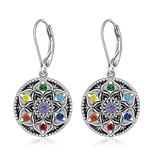 7 Chakras Flower of Life Earrings TonchoMacro