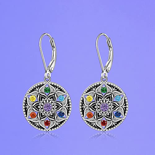 7 Chakras Flower of Life Earrings TonchoMacro