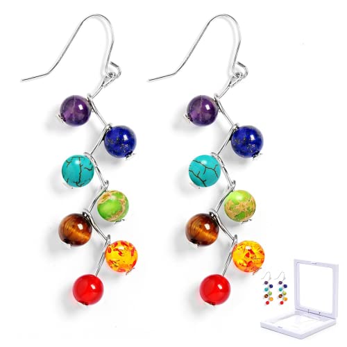 7 Chakra Dangle Earrings for Women Girls