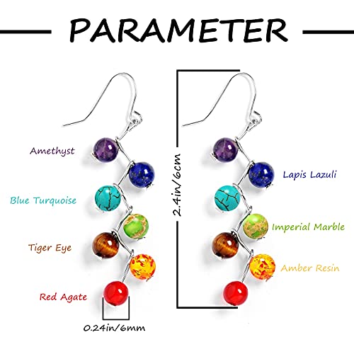 7 Chakra Dangle Earrings for Women Girls