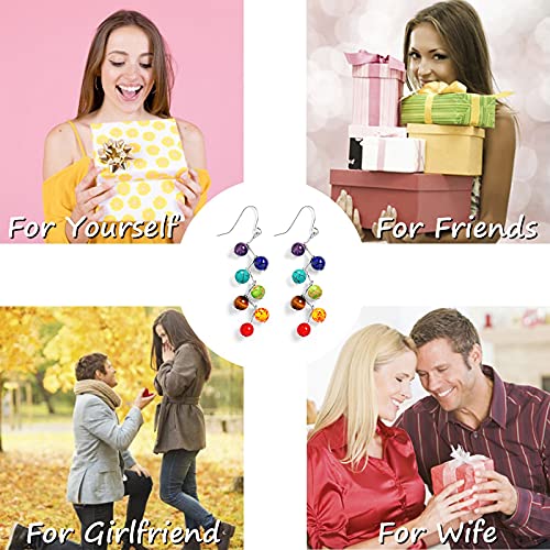 7 Chakra Dangle Earrings for Women Girls