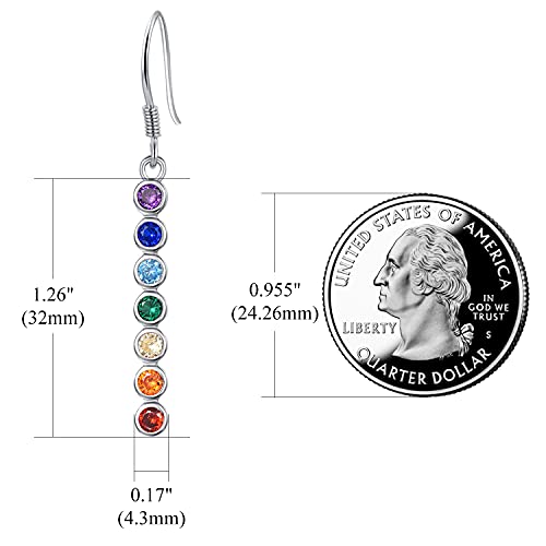 Chakra Earrings: Sterling Silver Healing Gemstone Dangle Drops