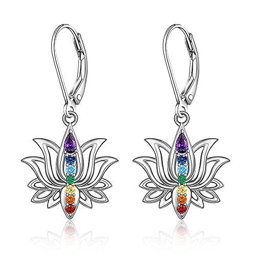 Chakra Lotus Flower Earrings for Women - Yoga Energy