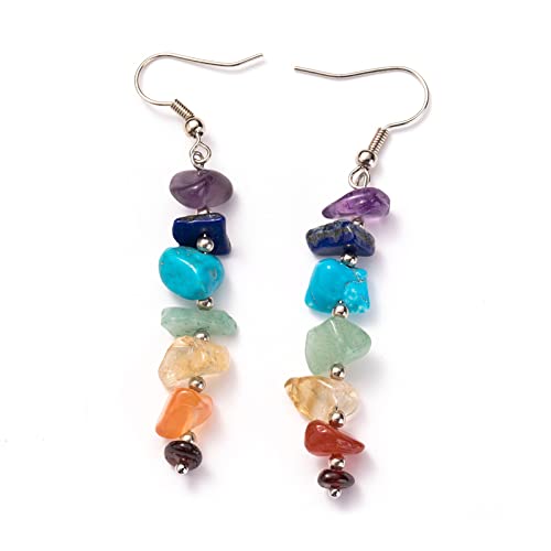 Chakra Stone Dangle Earrings for Women