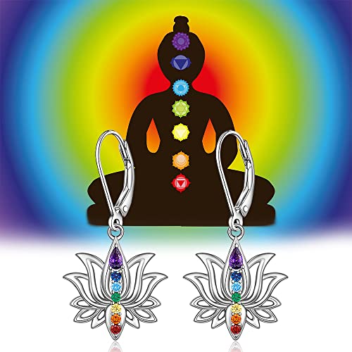 Chakra Lotus Flower Earrings for Women - Yoga Energy